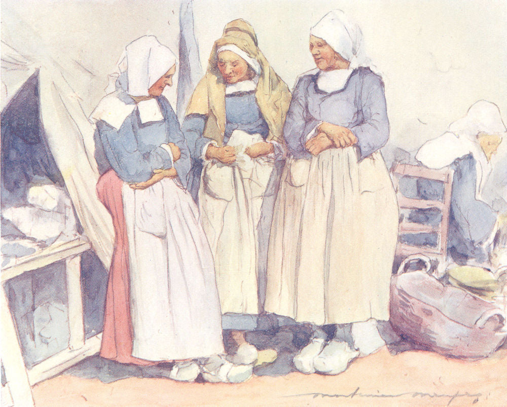 MORBIHAN BRITTANY BRETAGNE. Gossips 1905 old antique vintage print picture